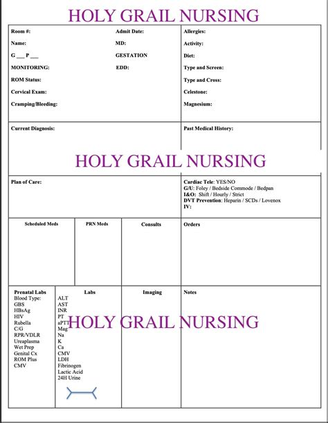 Antepartum High Risk Ob Report Sheet Etsy