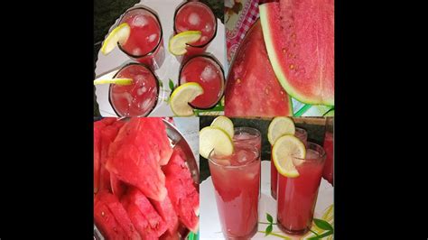 Watermelon Juice Recipe In Bengali তরমুজ দিয়ে তৈরী ঠান্ডা পানীয় তরমুজের জুস তরমুজের শরবত