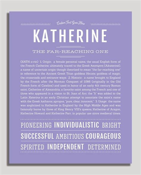 Katherine Name Art Print Personalized Art Print Classic Names Names