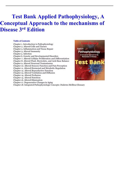 Test Bank Applied Pathophysiology A Conceptual Approach To The