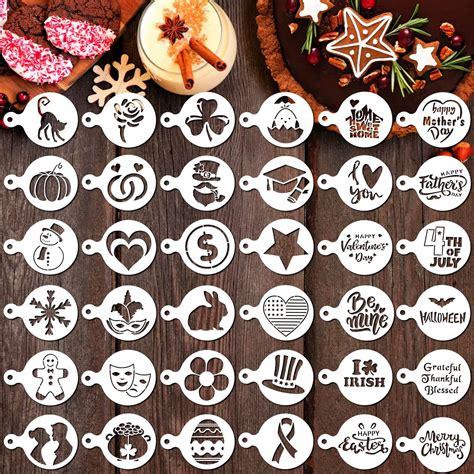 Amazon Konsait Pack Cake Stencil Templates Decoration Reusable