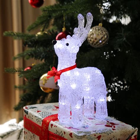 KelaJuan Christmas Glowing Deer Decorations, Standing Deer with Warm White LED Lights for ...