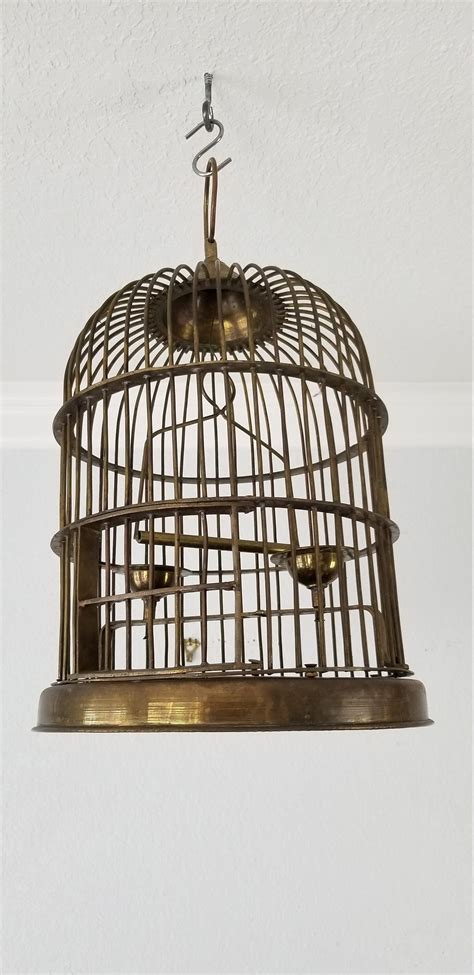 Vintage Solid Brass Bird Cage Etsy