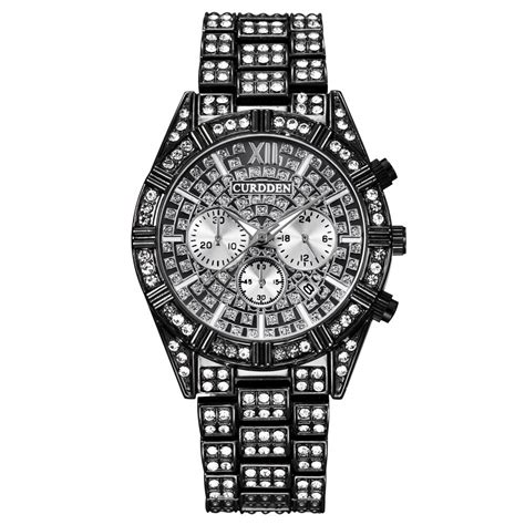 Hip Hop Watch Men Chronograph Diamond Iced Out Men... – Grandado