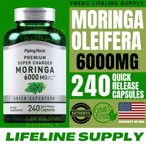 Moringa Oleifera 6000 Mg Per Serving 240 Quick Release Capsules