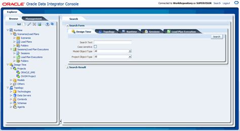 Working With Oracle Data Integrator Console