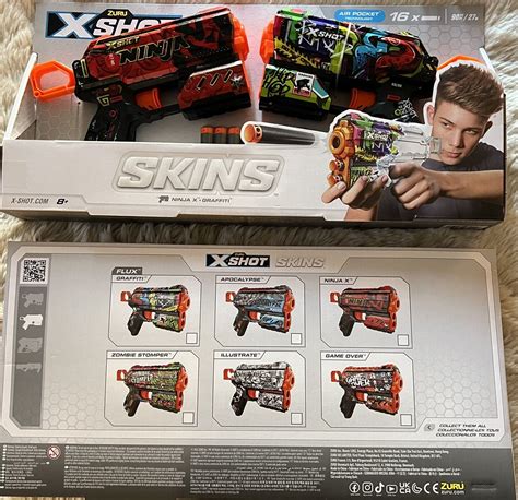 X Shot Skins Flux Dart Blaster 2pk Combo Ninja And Graffiti By Zuru For Sale Online Ebay