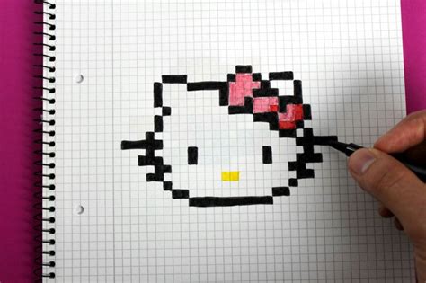 Pin De Tiffany Lecannellier En Pixel Art Dibujos En Cuadricula Hello Kitty Pixel Art