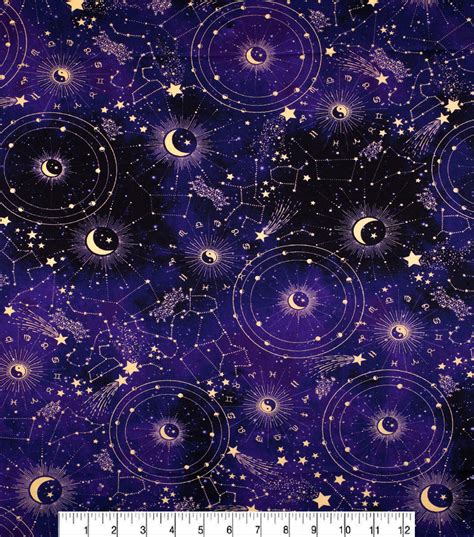 Novelty Cotton Fabric Purple Celestial Joann