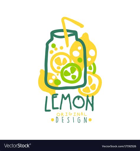 Lemon logo template original design colorful hand Vector Image