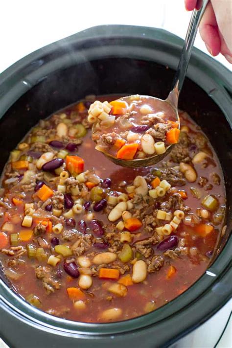 Slow Cooker Pasta E Fagioli Soup The Recipe Critic