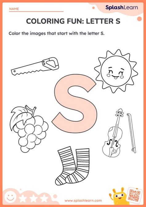 Coloring Fun: Letter S — Printable ELA Worksheet