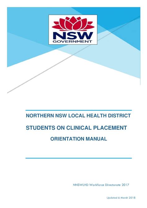 PDF STUDENTS ON CLINICAL PLACEMENT Nnswlhd Health Nsw Gov Au