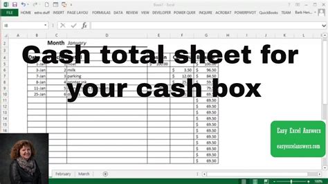 Create A Cash Total Sheet For Your Cash Box In Excel Youtube