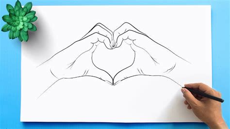 Drawing Of Making Heart Sign With Two Hands How To Draw A Heart