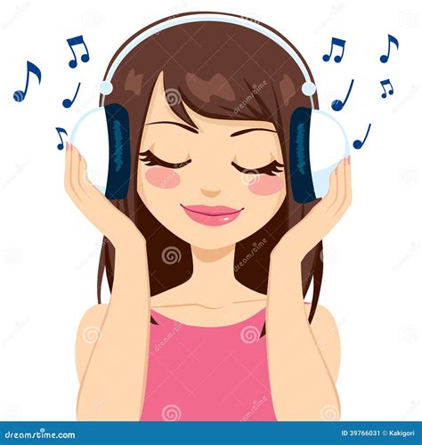 Girl Listening To Music Clip Art