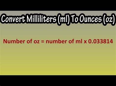 How To Convert Or Change Milliliters Ml To Ounces Oz Explained