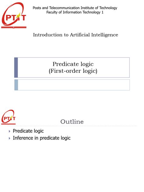 Predicate Logic First Order Logic Introduction To Artificial Intelligence Pdf