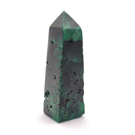 Hermosa Piedra Natural Obelisco Malaquita Malachite Verde MOEN