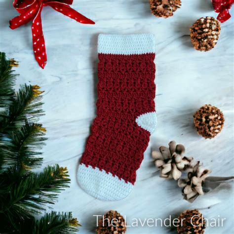 Crossed Bobble Stocking Crochet Pattern The Lavender Chair