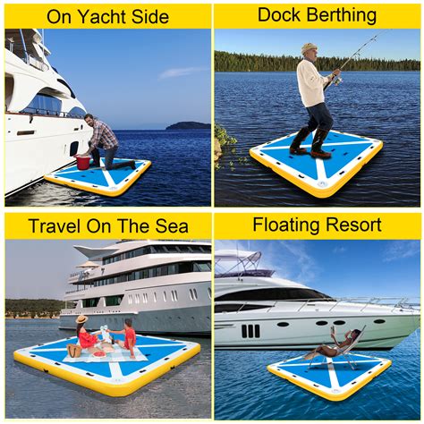 Vevor Inflatable Dock Platform Inflatable Dock 8x8x6 Floating Dock W