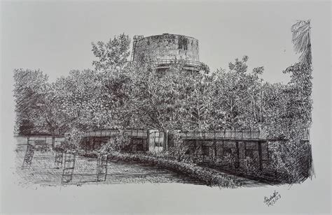 Drawing of a park I made : r/delhi