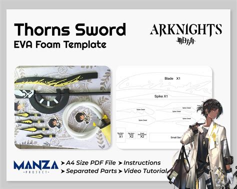 Thorns Sword Arknights Cosplay Prop Digital Template Pattern Etsy