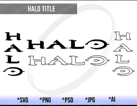 Halo Title Logo Black Vector and Outline SVG Clipart Cut file | Etsy