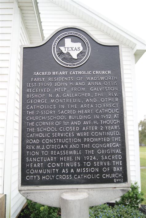 Sacred Heart Catholic Church Texas Historical Markers