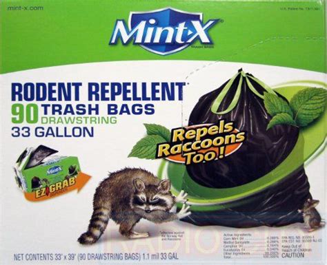 Mint X Plastic 33 Gallon Drawstring Rodent Repellent Trash Bag 1 1 Mil