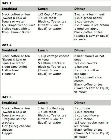 3 Day Diet Menu Alternatives Es