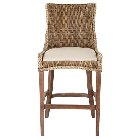 Home Decorators Collection Genie 46 In Grey Kubu Wicker Bar Stool Set