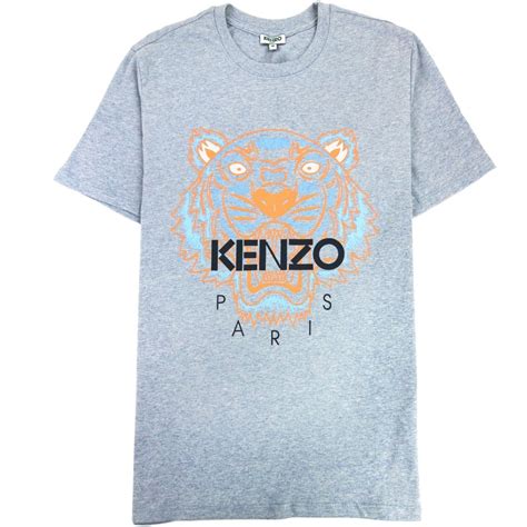 Kenzo Icon Tiger T Shirt Grey Orange