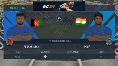 Real Cricket Gameplay Ind Vs Afg Over Challenge Cricket