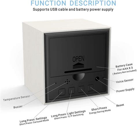 Digitale Wekker Houten Wekker Usb Batterij Aangedreven Bureau Klok