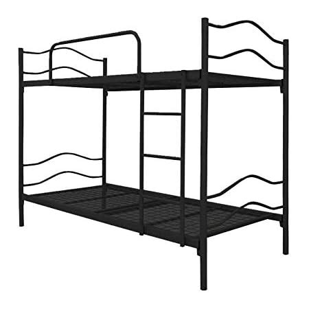 Metallika Milan Single Size Metal Bunk Bed Mild Steel Black Glossy