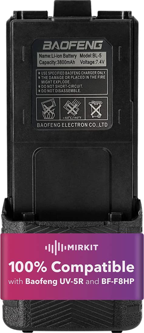 Amazon Baofeng Bl L High Capacity Mah Li Ion Battery Pack