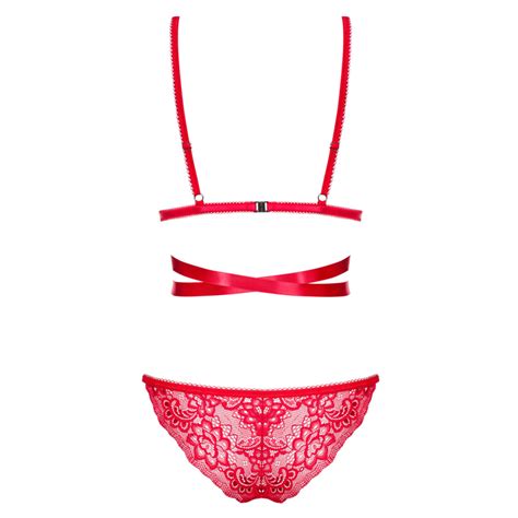 Ensemble P Soutien Gorge Et String Rouge Ensembles Lingerie Suisses