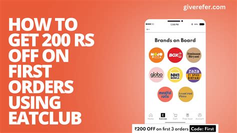 How To Get 200 Rs Off On First Orders Using Eatclub Give Refer