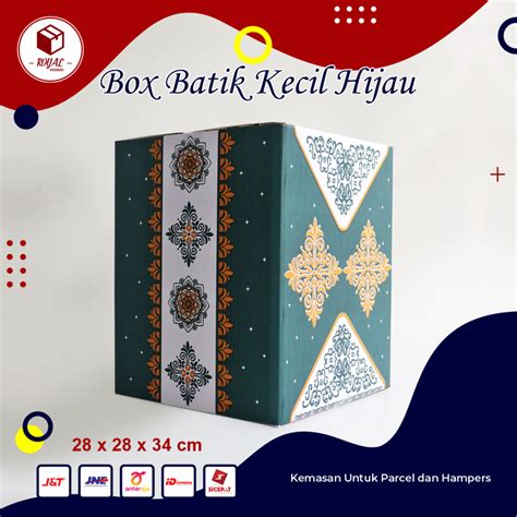 Jual Kardus Box Parcel Batik Hijau Uk 28 X 28 X 35 Parcelbox