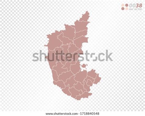 Transparent Vector Map Karnataka Stock Vector (Royalty Free) 1718840548