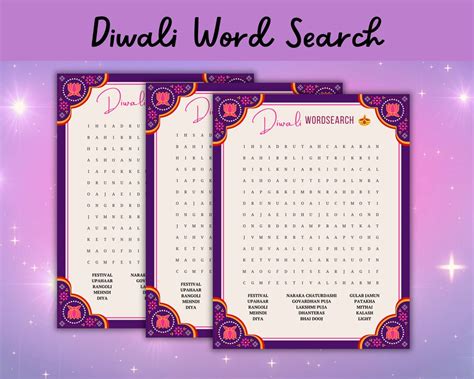 Diwali Word Search Diwali Party Games Diwali Printables Diwali Games