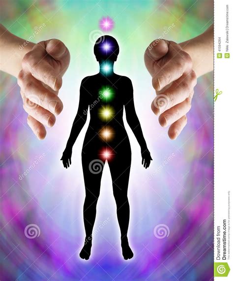 Sending Distant Healing To Chakras Stock Illustration Illustration Of