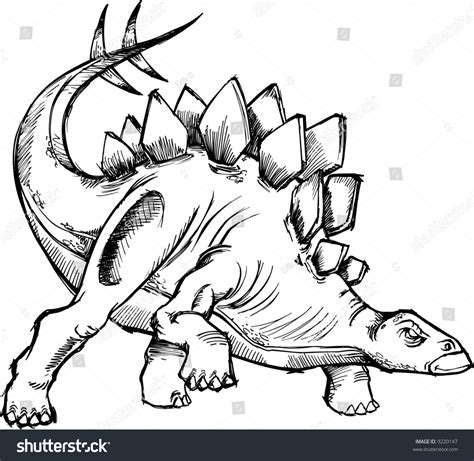 Stegosaurus Dinosaur Sketch Vector Illustration 9220147 Shutterstock