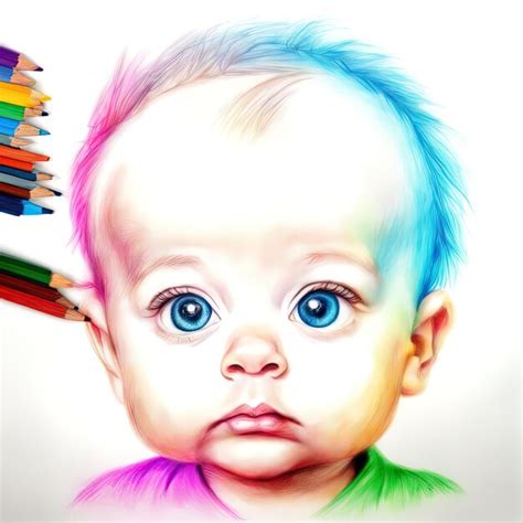 Premium Ai Image Watercolor Illustration Of A Baby With Blue