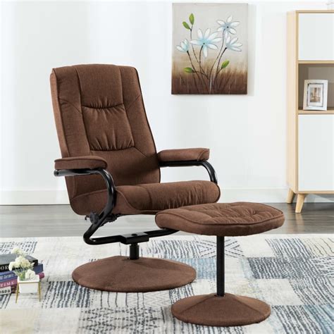 Vidaxl Fauteuil Inclinable Avec Repose Pied Marron Tissu VIDAXL 249313