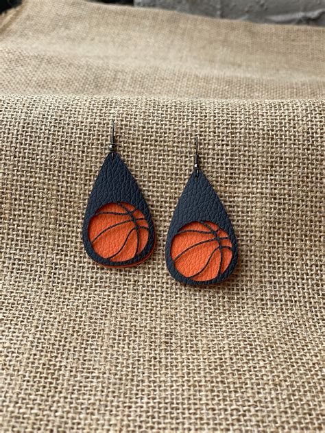 Leather Basketball Earrings Free Shipping Etsy