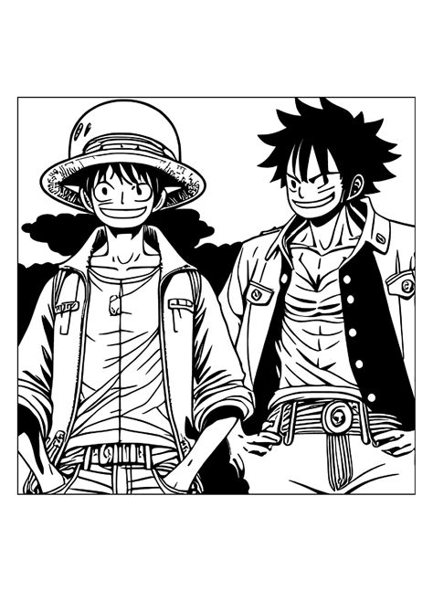 Monkey D. Luffy One Piece Coloring Pages Kids Adult 50 Pages Coloring ...