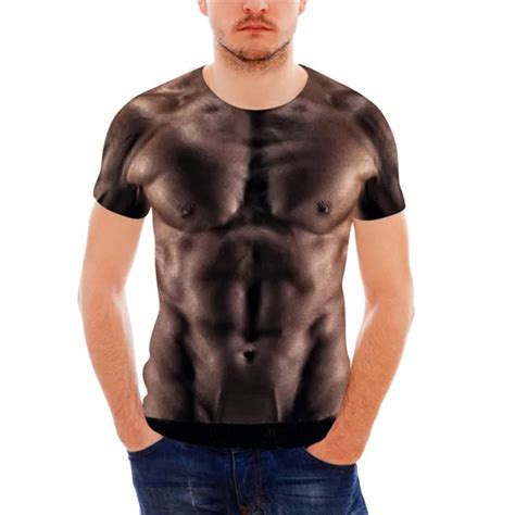 Forudesigns 3d Muscle Print T Shirt Clothing Summer T Shirts Mens