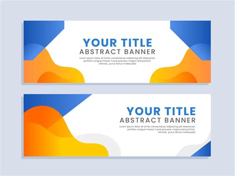 Abstract Business Banner Template With Blue And Orange Background